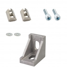 L-Shaped Corner Joint Bracket with Accessories (for 2020 Aluminium T-Slot Profiles)
