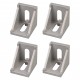 Set of 4 L-Shaped Corner Joint Brackets (for 4040 Aluminium T-Slot Profiles) Aluminium Strut Profiles