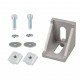L-Shaped Corner Joint Bracket with Accessories (for 4040 Aluminium T-Slot Profiles) - Set of 4 Aluminium Strut Profiles