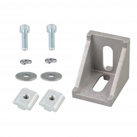 L-Form Eckverbinder Aluminium mit Zubehör (für 40 mm Aluminium-Konstruktionsprofile)