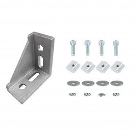 Unilateral Right Angle Corner Joint Bracket with Accessories (for Profile 3030 Aluminium T-Slot Profiles) - Set of 4